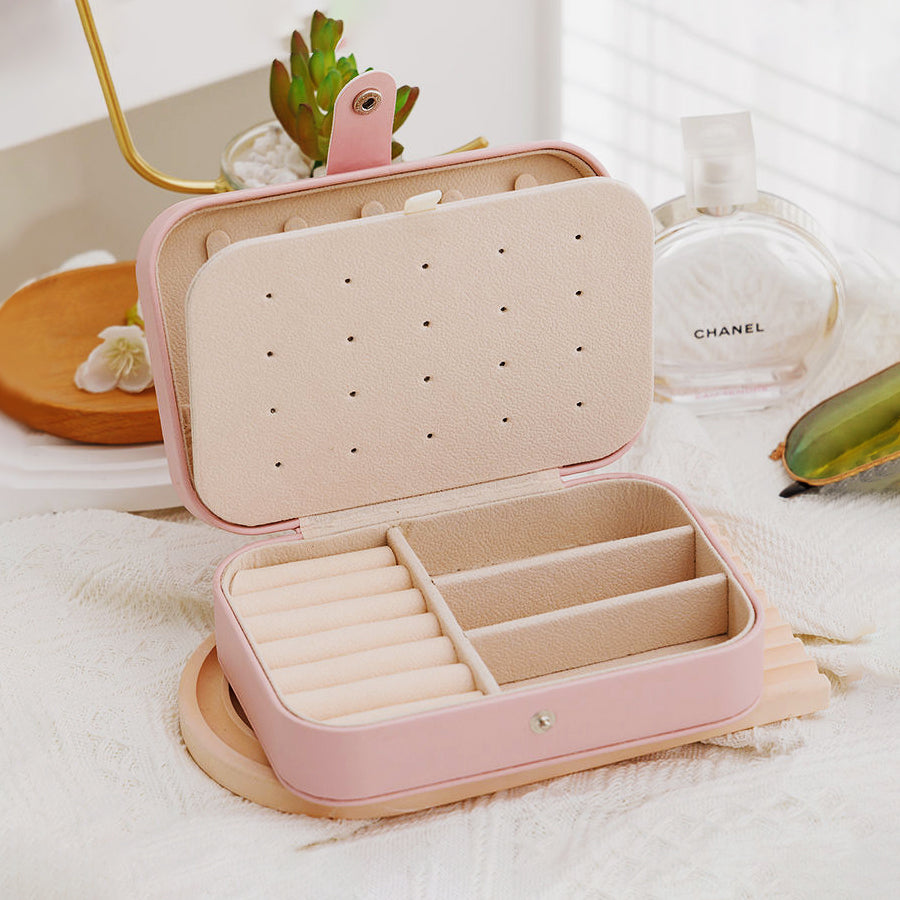 Double-Layer Jewelry Organizer Case – Personalized Gift for Women, Necklace, Earrings, and Ring Storage Holder