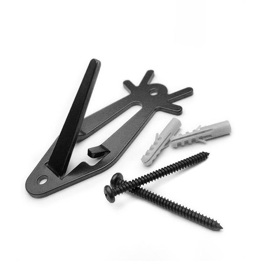 6-Pack European Skull Mount Hanger – Stainless Steel Deer & Antler Wall Hook, Black Euro Mount for Elk, Cow, and Deer Skulls