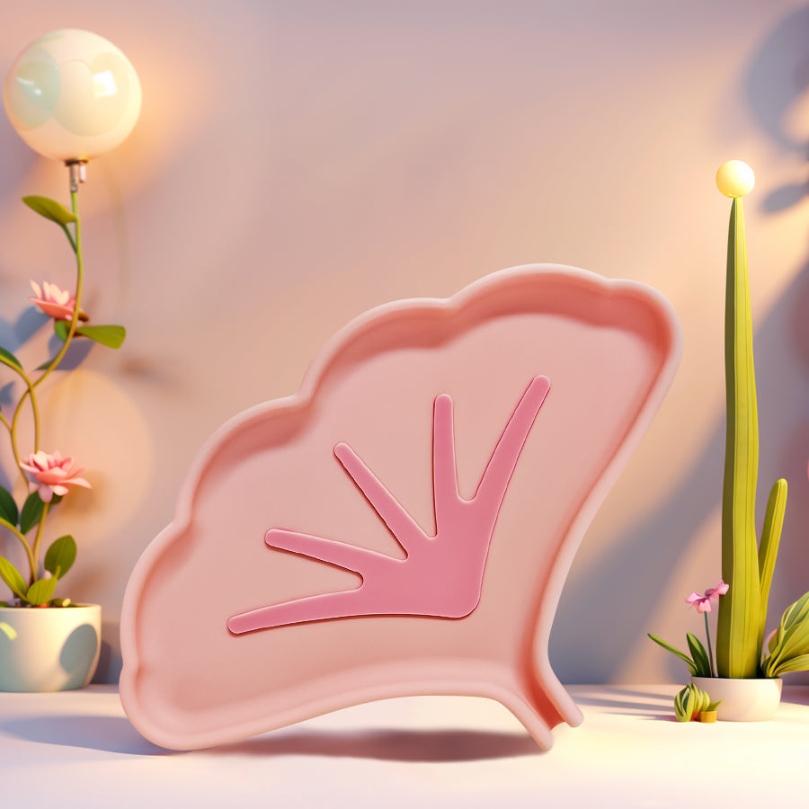 Garneck Ginkgo Leaf Self-Draining Soap Dish – Pink Leaf-Shaped Soap Holder & Storage Tray for Shower and Bathroom