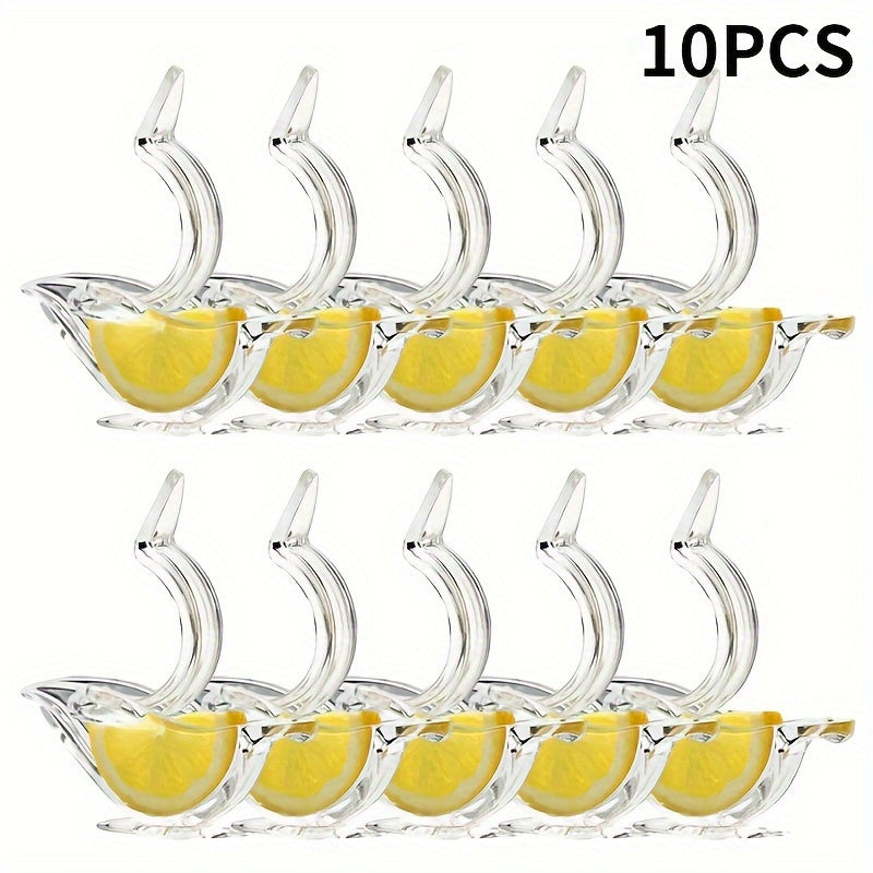 5pcs Elegant Bird-Shaped Acrylic Lemon Juicer - Transparent, Easy-to-Clean Manual Citrus Squeezer with Dishwasher Safe Design - Perfect for Fresh Lemonade & Healthier Drink Alternatives, Lemonade Stand Supplies