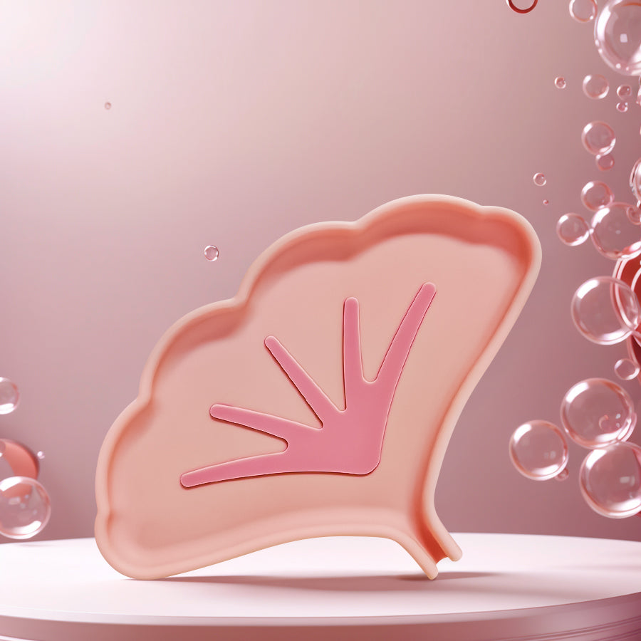 Garneck Ginkgo Leaf Self-Draining Soap Dish – Pink Leaf-Shaped Soap Holder & Storage Tray for Shower and Bathroom