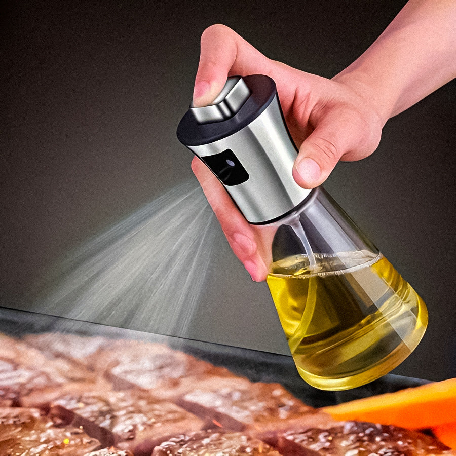 1/ 2pcs Stainless Steel Glass Oil Sprayer - Large Capacity for Kitchen, BBQ and Outdoor Use - Ideal for Olive Oil and BBQ Oil - Perfect Gift
