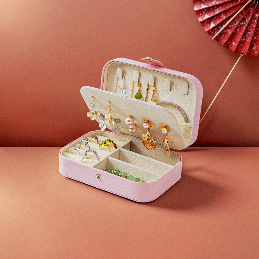 Double-Layer Jewelry Organizer Case – Personalized Gift for Women, Necklace, Earrings, and Ring Storage Holder