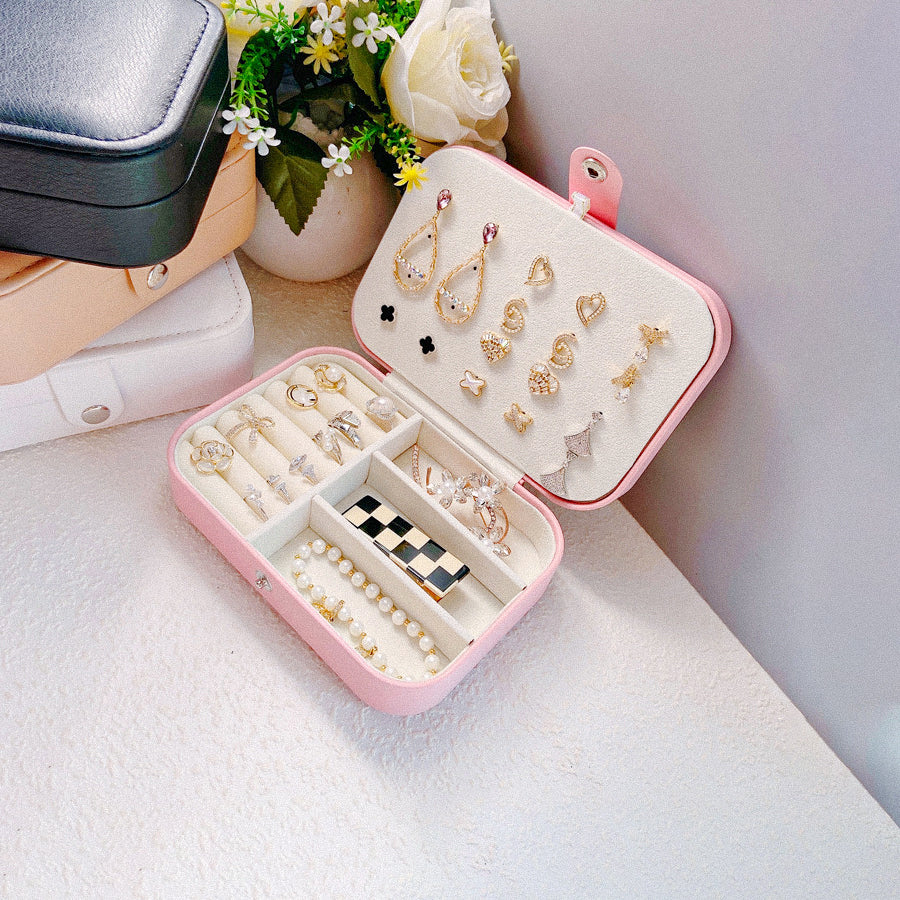 Double-Layer Jewelry Organizer Case – Personalized Gift for Women, Necklace, Earrings, and Ring Storage Holder