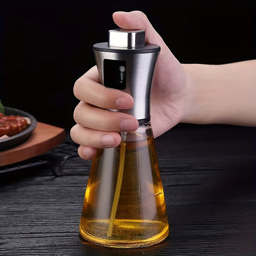 1/ 2pcs Stainless Steel Glass Oil Sprayer - Large Capacity for Kitchen, BBQ and Outdoor Use - Ideal for Olive Oil and BBQ Oil - Perfect Gift