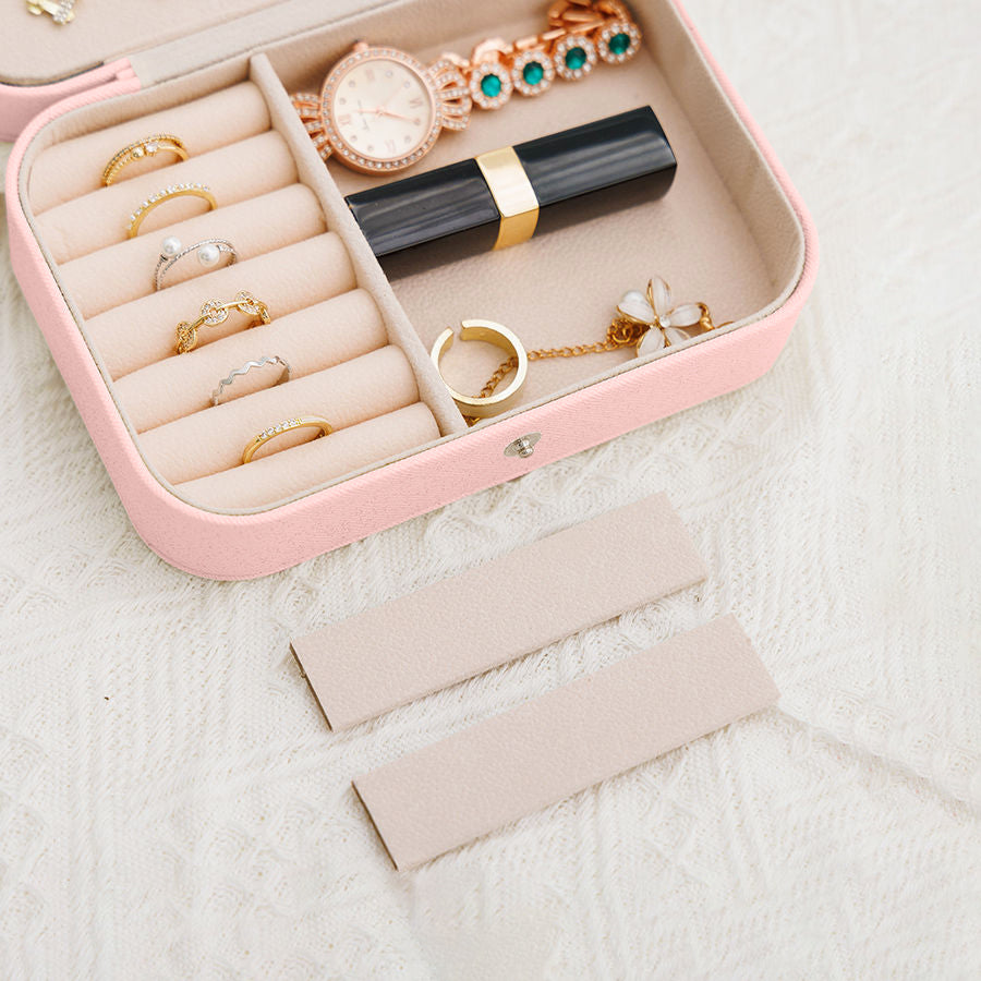 Double-Layer Jewelry Organizer Case – Personalized Gift for Women, Necklace, Earrings, and Ring Storage Holder