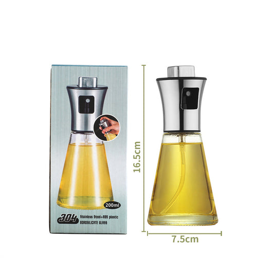 1/ 2pcs Stainless Steel Glass Oil Sprayer - Large Capacity for Kitchen, BBQ and Outdoor Use - Ideal for Olive Oil and BBQ Oil - Perfect Gift