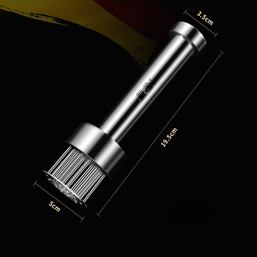 Quick-Press Blade Tool with Safety Guard & Cleaning Brush for Steak, Chicken, Pork – Commercial-Grade BBQ & Kitchen Tool