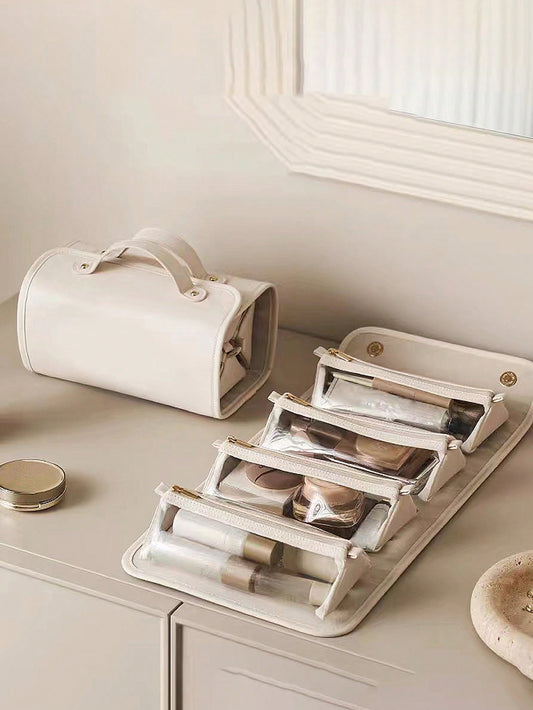 Folding Makeup Bag Detachable 2024 New Portable Large Capacity Travel And Outgoing Storage High End Waterproof Makeup Bags Makeup Organizer Make Up Organizer Makeup Storage