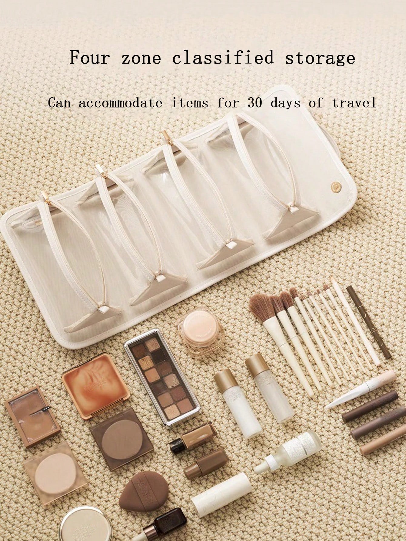 Folding Makeup Bag Detachable 2024 New Portable Large Capacity Travel And Outgoing Storage High End Waterproof Makeup Bags Makeup Organizer Make Up Organizer Makeup Storage