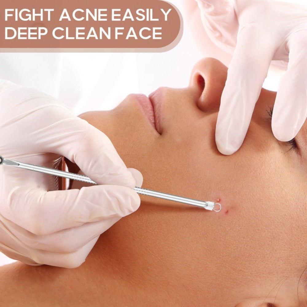 8pcs Blackhead & Acne Removal Tool Set - Stainless Steel Pimple Popper Kit for All Skin Types, Fragrance-Free, Beauty Tools, Acne Needle