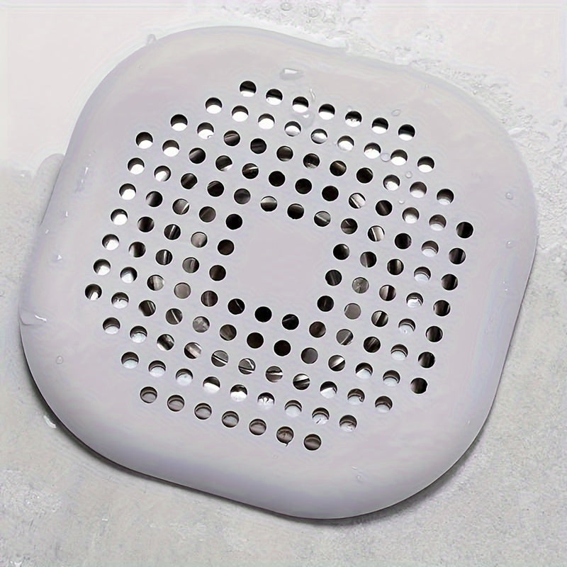 2pc Drain Catcher, Shower Silicone Hair Plug with Suction Cup Square Drain Cover, Easy to Install Set for Bathroom, Bathtub, Kitchen