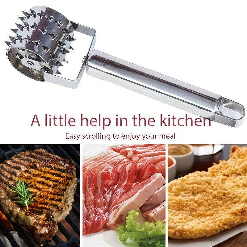 Stainless Steel Meat Tenderizer Needle, Meat Tenderizer - Versatile Kitchen Tool Perfect For Steaks, Pork, Etc. - Fixed Durable Roller For Perfect Tenderizing Results
