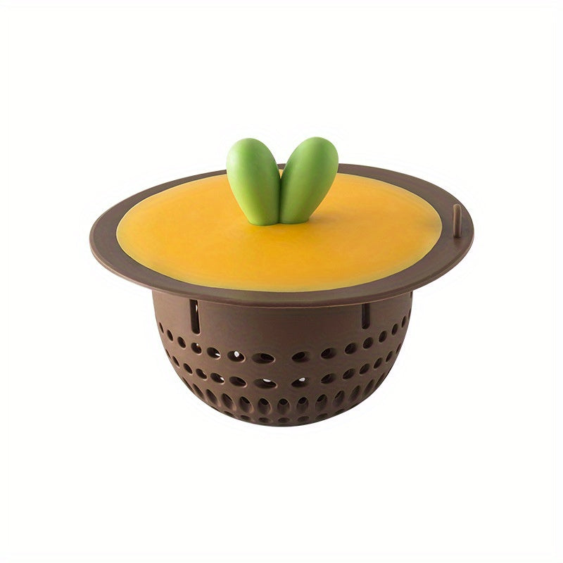 1pc Kitchen Silicone Sink Filter Screen, Vegetable Sink Floor Drain Filter Screen, Sewer Leftovers Anti Clogging Filter, Drain Screen