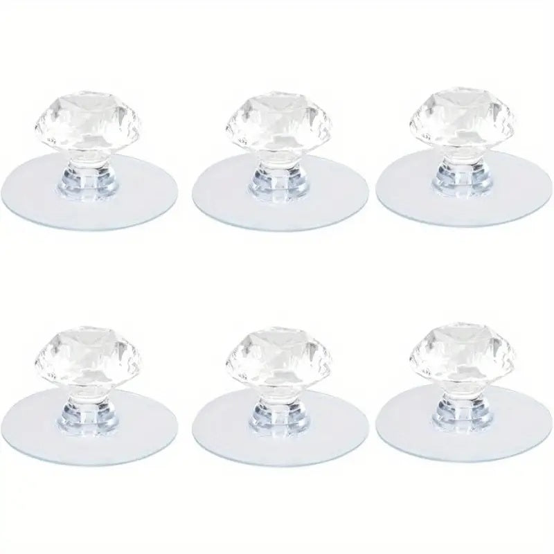 6-Pack Clear Diamond-Shaped Cabinet & Drawer Knobs – Crystal Clear Drawer Pulls for Cabinets