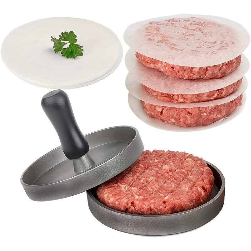 1Pc, Burger Press 100 Patty Papers, Aluminum Non-Stick Hamburger Patty Maker Mold, For Beef Veggie Burger Bbq Barbecue Grill Bpa Free Dishwasher Safe, Kitchen Utensils, Kitchen Gadgets, Useful Tool, Apartment Essentials, Kitchen Accessories