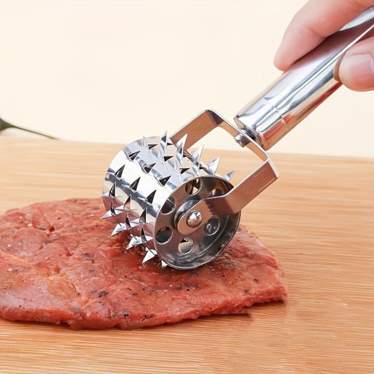 Stainless Steel Meat Tenderizer Needle, Meat Tenderizer - Versatile Kitchen Tool Perfect For Steaks, Pork, Etc. - Fixed Durable Roller For Perfect Tenderizing Results