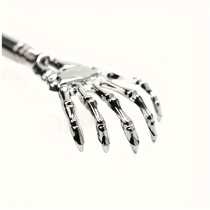 2pcs Retractable Stainless Steel Back Scraper, Portable Retractable Claw Metal Back Scraper, Hand Massager with Rubber Handle