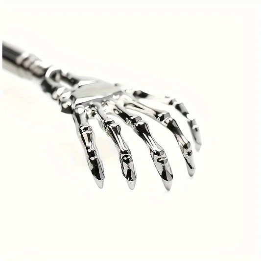 2pcs Retractable Stainless Steel Back Scraper, Portable Retractable Claw Metal Back Scraper, Hand Massager with Rubber Handle