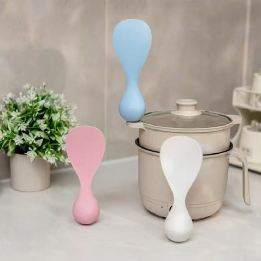 1pc Easy-Clean Non-Stick Rice Spoon - Durable, High-Temperature Resistant, Thick Design in Blue/Pink/White - Perfect for Home Kitchen Use