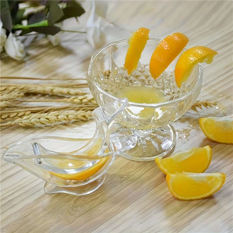 5pcs Elegant Bird-Shaped Acrylic Lemon Juicer - Transparent, Easy-to-Clean Manual Citrus Squeezer with Dishwasher Safe Design - Perfect for Fresh Lemonade & Healthier Drink Alternatives, Lemonade Stand Supplies
