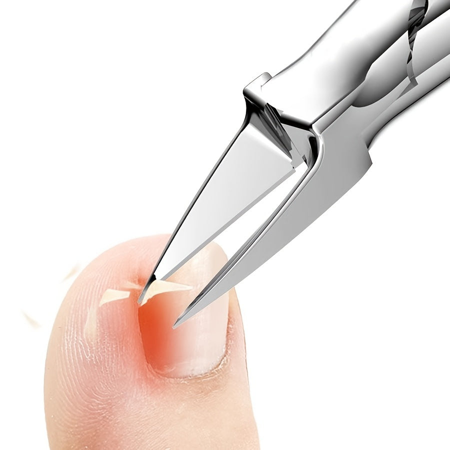 1pc Modern Stainless Steel Toe Nail Clippers, Straight Blade Cutter, Hypoallergenic Precision Ingrown Toenail Trimmer for Thick Nails, Professional Pedicure Tool