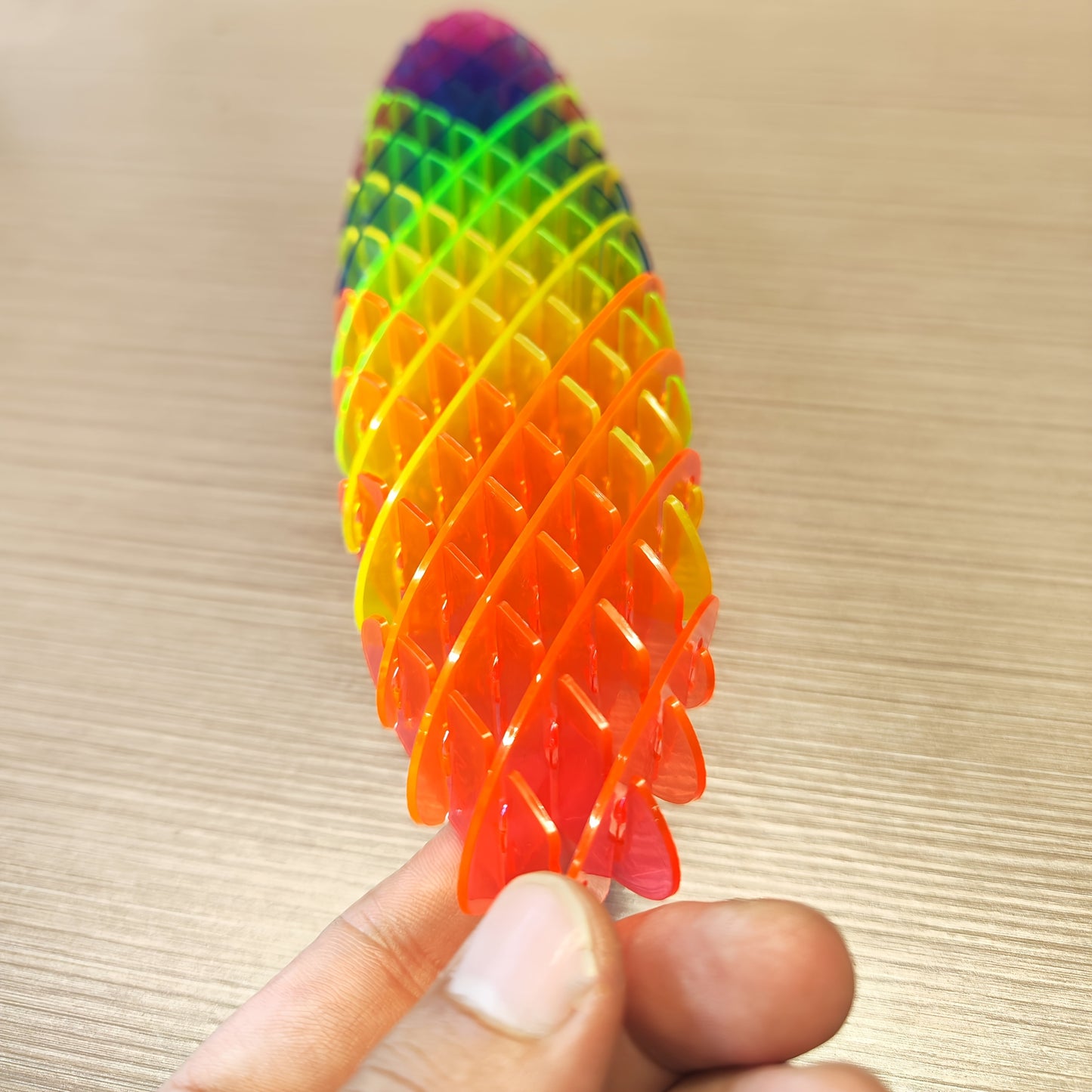 [Multi-Color Rainbow Worm Fidget] Colorful Rainbow Worm Fidget Toy for Adults - Relax Sensory Gadget, Durable PET Material, Multi-Color Decompression Toy with Textured Ridges, Squishy Fidget Toys